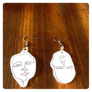 Single line abstract art earrings